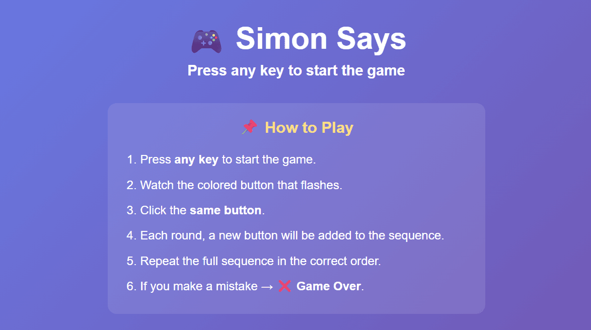 Simon Says Game