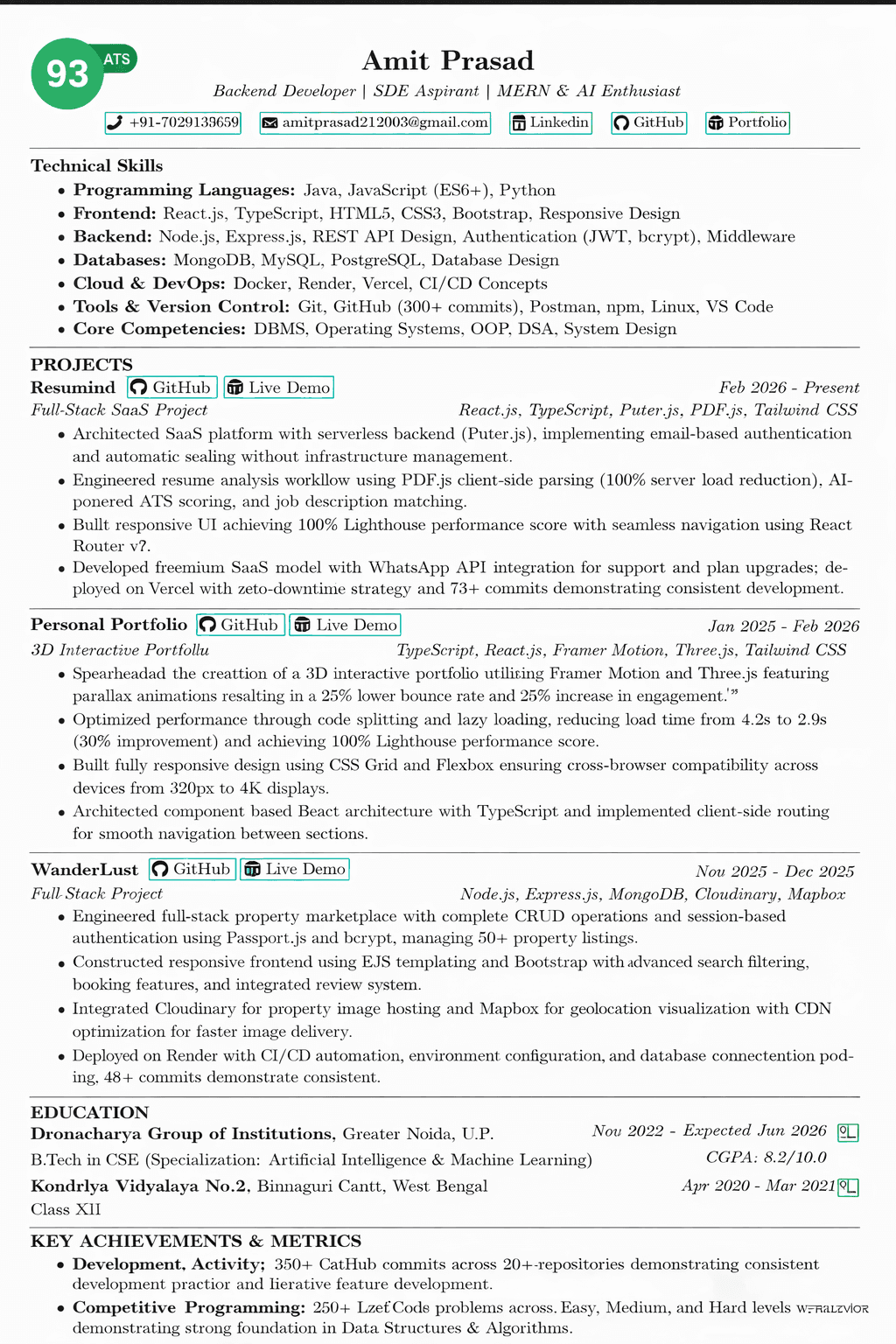 ATS-Friendly Resume